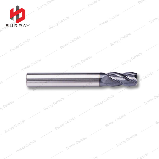 Carbide 3-Flute End Mill, Ball-End Milling Cutter with High-speed for Steel