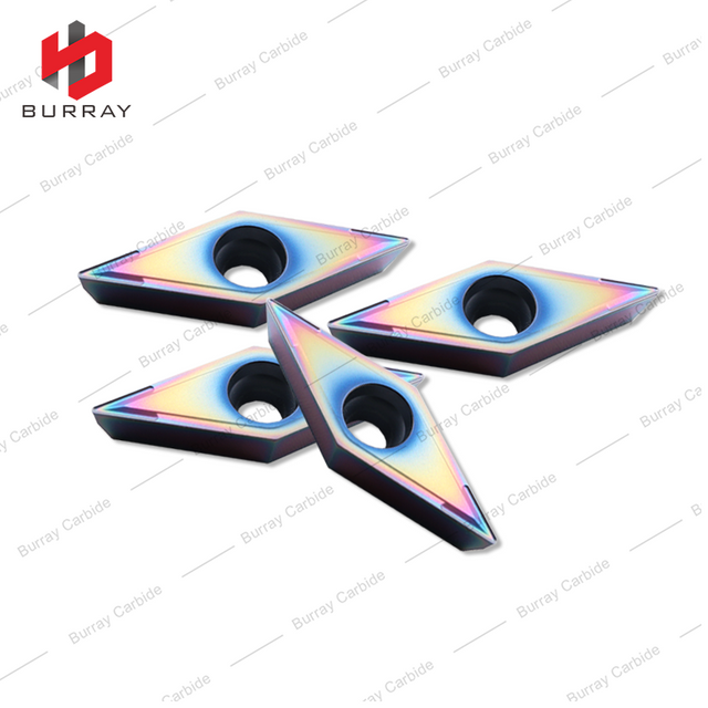 CNC Tungsten Carbide Turning Insert for Titanium Alloy Quenched Steel VCMT160404-MS with PVD Coated