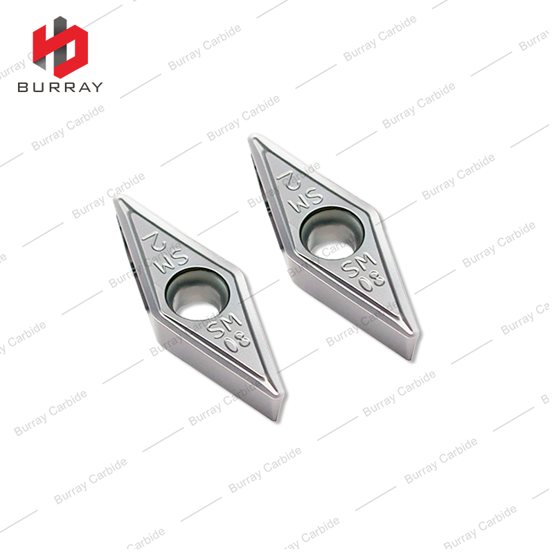 Tungsten Carbide Inserts VCMT Rhombic Boring Turning Inserts for Aluminum VCMT160408-SM CNC Lathe Machining