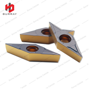 Burray Tool for Metal Cutting Insert Diamond Shaped 35deg VBMT Carbide Inserts VBMT160404-PF CNC Alloy Blade 10 PCS