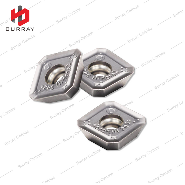 Lathe Tools Carbide CNC Milling Inserts R245-12T3E-PL with PVD Coating for Stainless Steel Hardened Steel and Heat Resistant Alloys