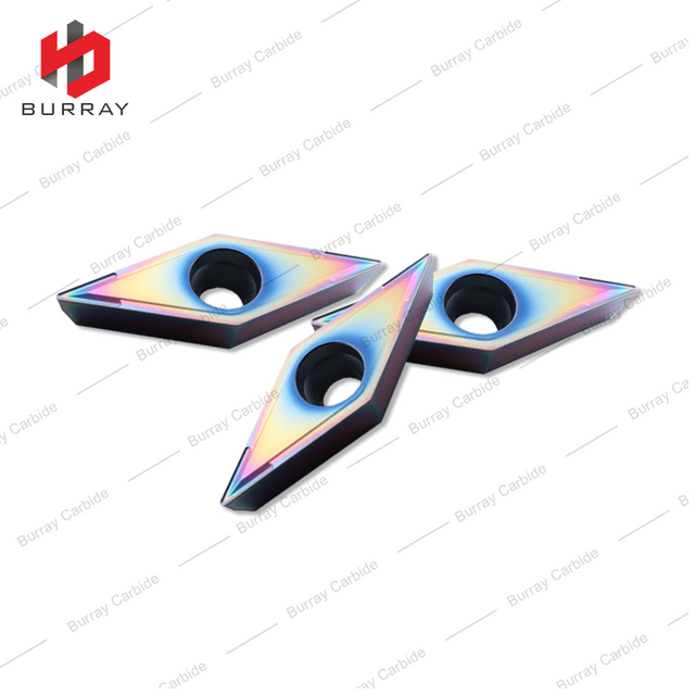 CNC Tungsten Carbide Turning Insert for Titanium Alloy Quenched Steel VCMT160404-MS with PVD Coated