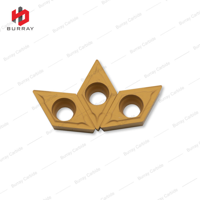 Tungsten Carbide Turning Inserts DCMT11T304-TF With Yellow CVD Coating 