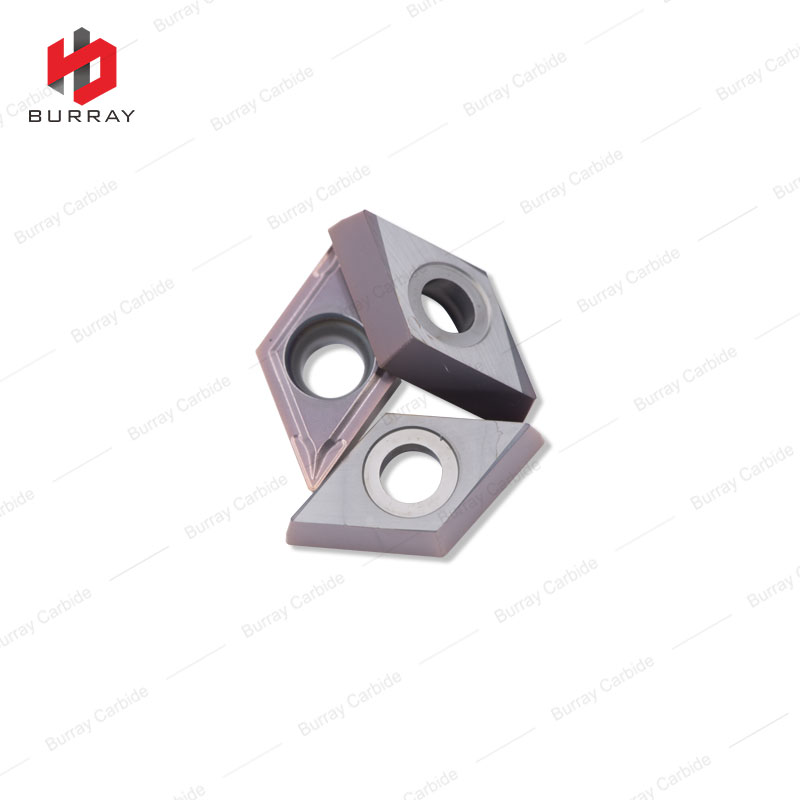 DCMT11T304-TF Turning Insert Carbide Tool CNC Lathe Turning Tools with Purplish Red PVD Coating for Steel Parts