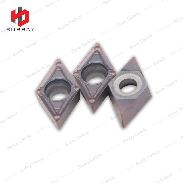 DCMT11T304-MV Tungsten Carbide Turning Insert for CNC Lathe Cutting Tools with PVD Coated