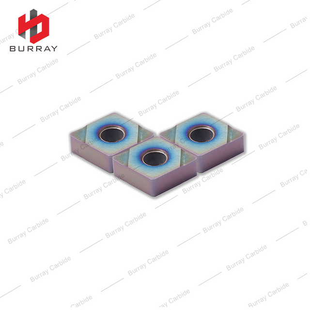 CNMG Rhombic Carbide Inserts CNMG120404-N with Color PVD Coating for High Hardness carbide insert Materials