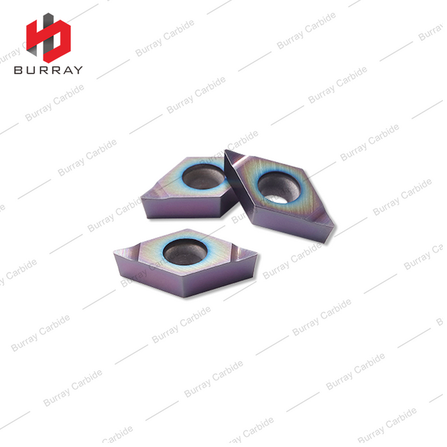 Diamond Shaped CNC Turning Inserts DCMT11T304-N Cemented Carbide with High Hardness for Stainless Steel with PVD Coating