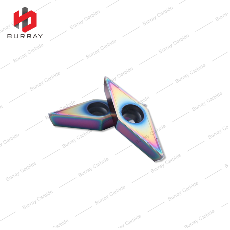 CNC Tungsten Carbide Turning Insert for Titanium Alloy Quenched Steel VCMT160404-MS with PVD Coated