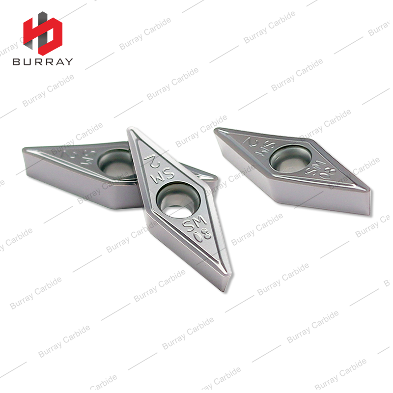 Tungsten Carbide Inserts VCMT Rhombic Boring Turning Inserts for Aluminum VCMT160408-SM CNC Lathe Machining