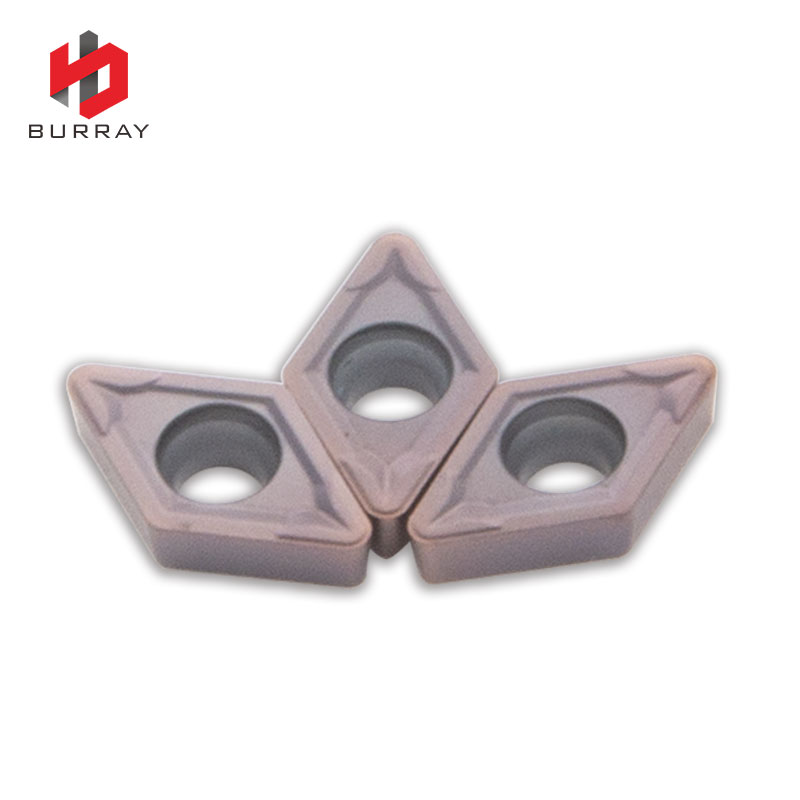 DCMT070208-TF CNC Lathe Turning Tools Inserts Tungsten Carbide Inserts with Purplish Red PVD Coating for Steel