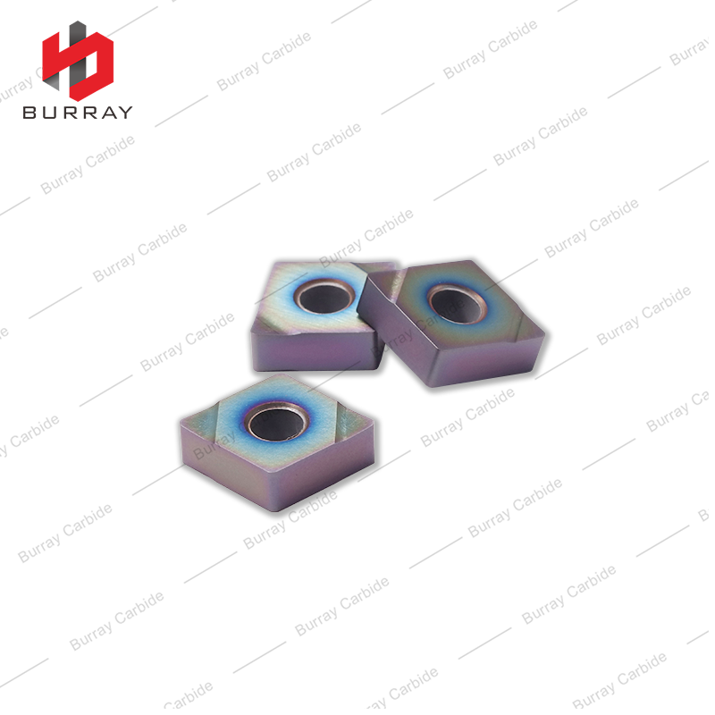 CNMG Rhombic Carbide Inserts CNMG120404-N with Color PVD Coating for High Hardness carbide insert Materials