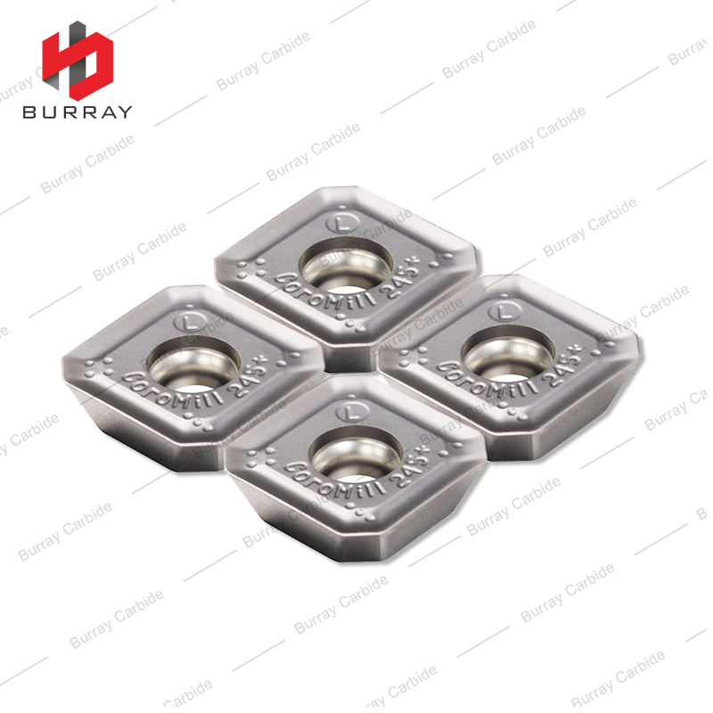 Lathe Tools Carbide CNC Milling Inserts R245-12T3E-PL with PVD Coating for Stainless Steel Hardened Steel and Heat Resistant Alloys