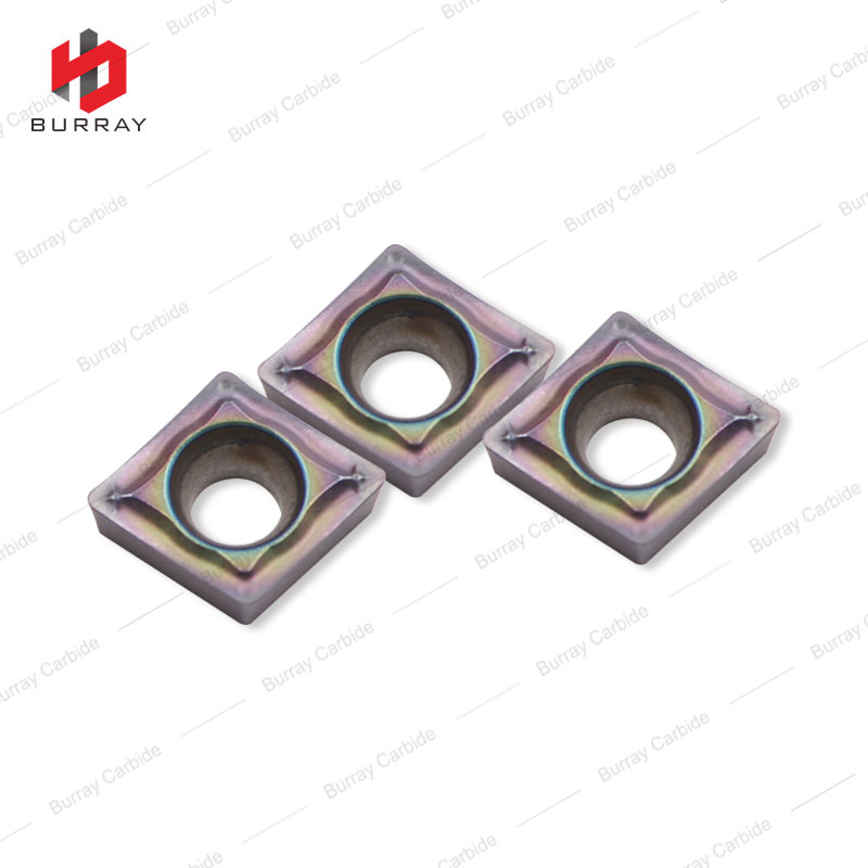Single-sided CCMT060204-SM Turning Inserts for Semi Finishing and Finishing, Positive Rake, Low Cutting Forces