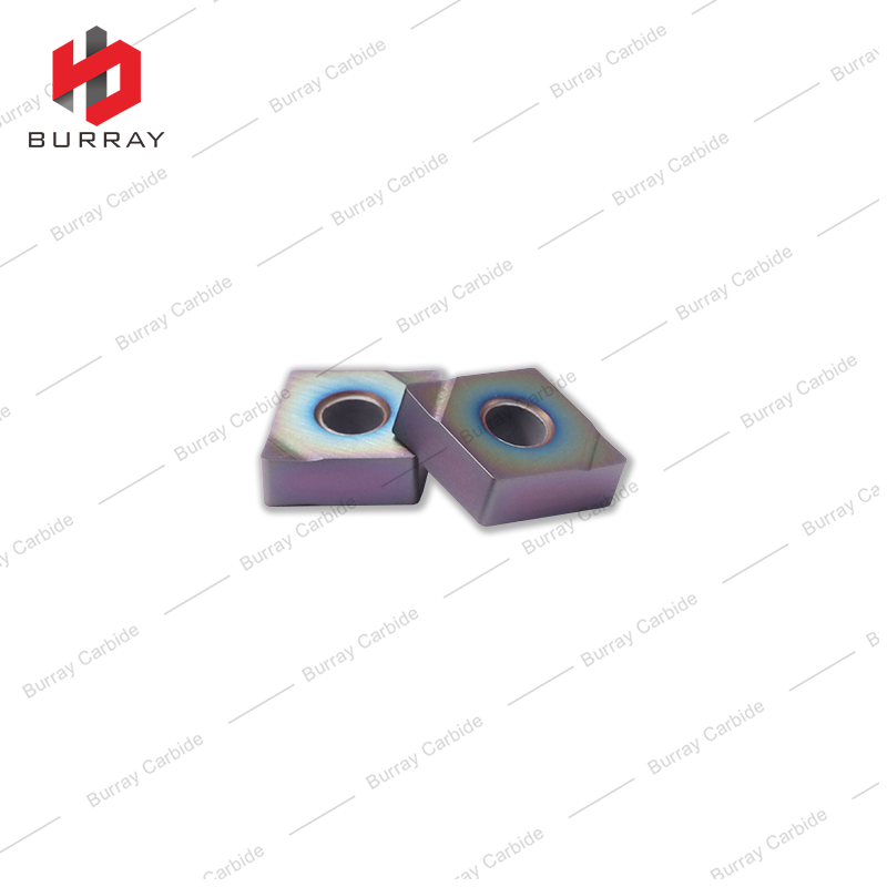 CNMG Rhombic Carbide Inserts CNMG120404-N with Color PVD Coating for High Hardness carbide insert Materials