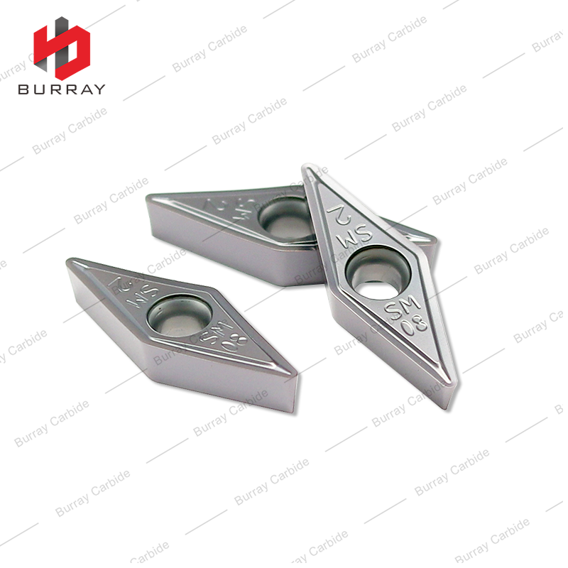 Tungsten Carbide Inserts VCMT Rhombic Boring Turning Inserts for Aluminum VCMT160408-SM CNC Lathe Machining
