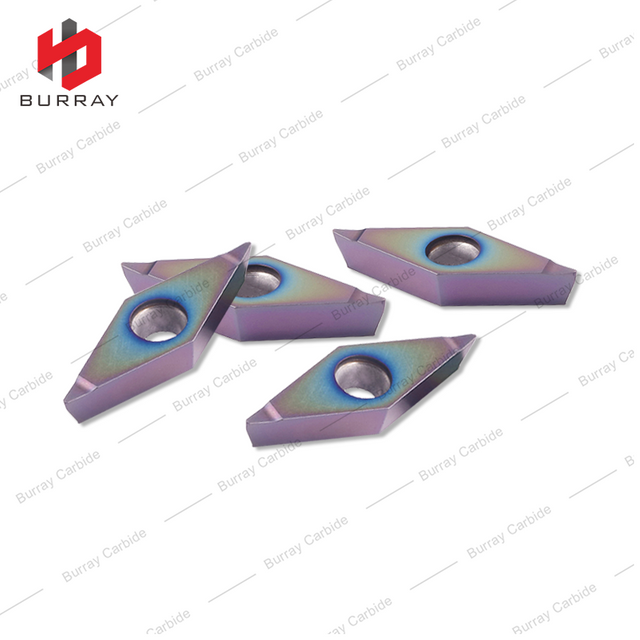 Tungsten Carbide Turning Inserts VBMT160404/08-N CNC Turning Parts Machinery with PVD Coated of High Hardness Quenched Steel Materials