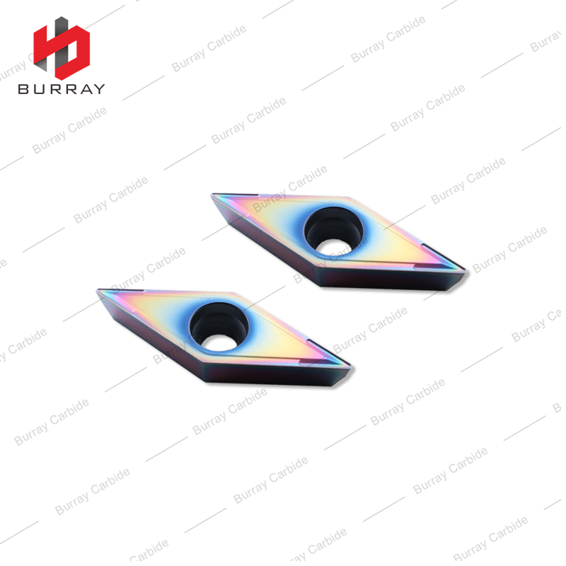 CNC Tungsten Carbide Turning Insert for Titanium Alloy Quenched Steel VCMT160404-MS with PVD Coated
