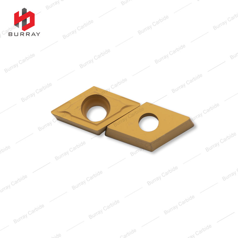Tungsten Carbide Turning Inserts DCMT11T304-TF With Yellow CVD Coating 