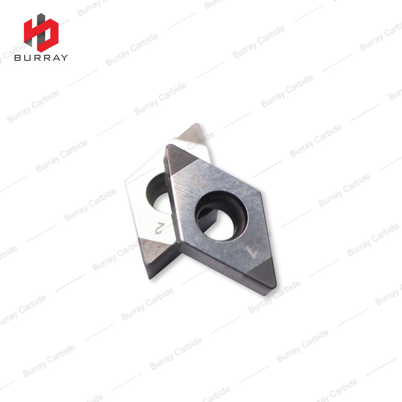 DCGW070204 rhombic inserts with 2 CBN Tips for Machining Hardened Steel, Sintered Metals and High Temperature Alloys