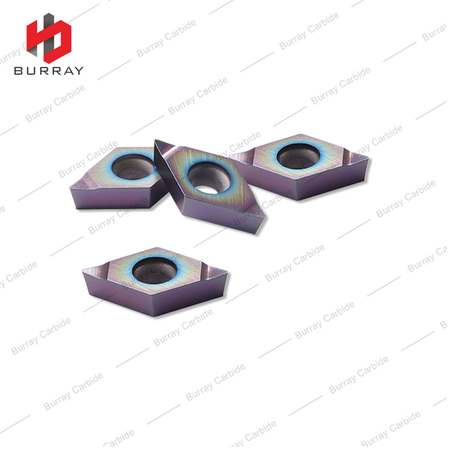 Diamond Shaped CNC Turning Inserts DCMT11T304-N Cemented Carbide with High Hardness for Stainless Steel with PVD Coating