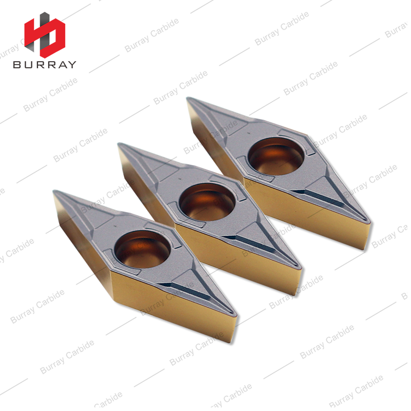 Burray Tool for Metal Cutting Insert Diamond Shaped 35deg VBMT Carbide Inserts VBMT160404-PF CNC Alloy Blade 10 PCS