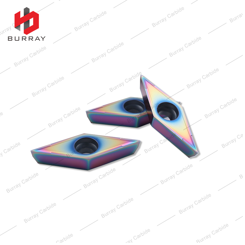 CNC Tungsten Carbide Turning Insert for Titanium Alloy Quenched Steel VCMT160404-MS with PVD Coated